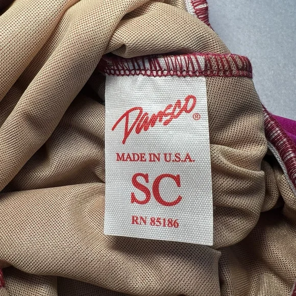 Kids One-Shoulder Dance Leotard Sequins Ruffled Neckline Pink Size Small Child - Picture 13 of 13